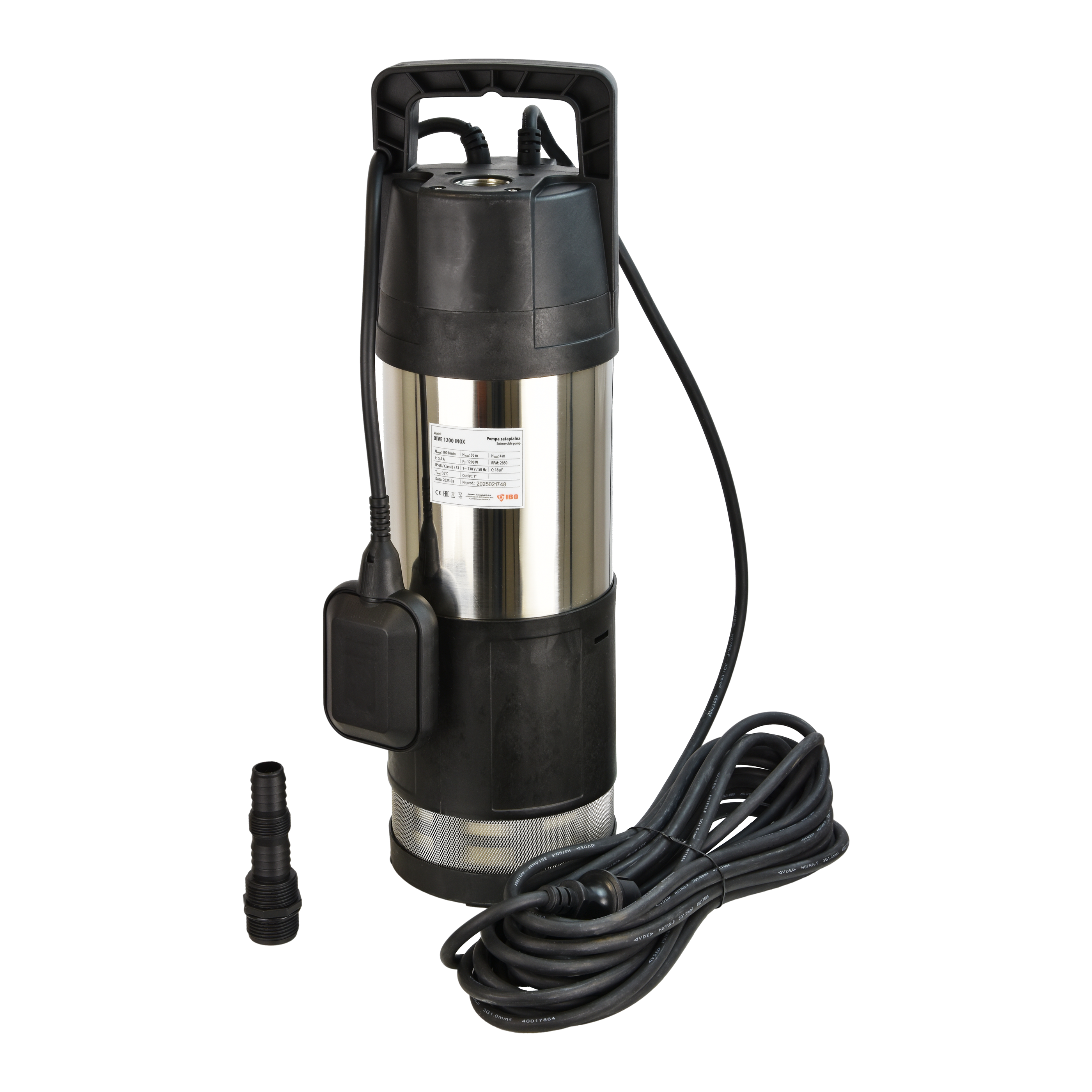 Dive INOX 1200 (1,2 kW, 230 V) Tauchpumpe mit Schwimmer