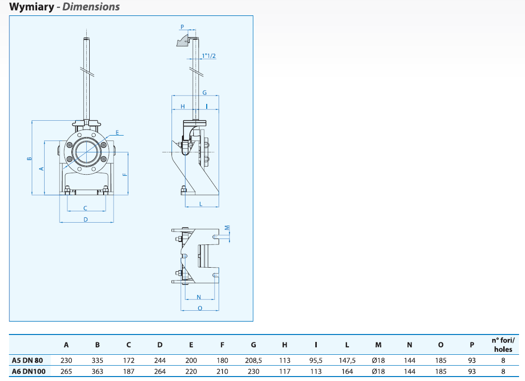 A6 Kopplung Fuß - DN100 PN16 (Axialauslass)