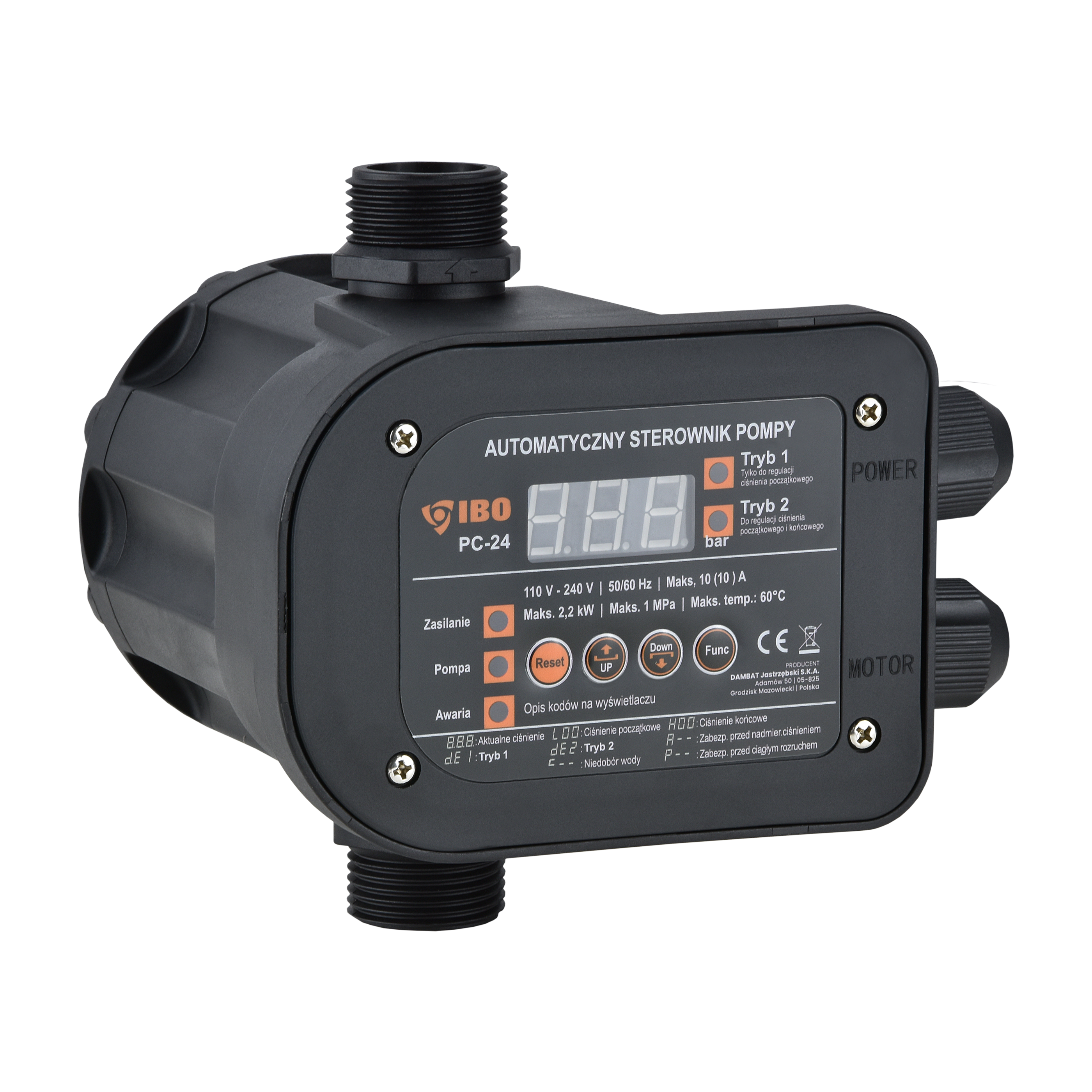 Elektronischer PC-24-Druckschalter (2,2 kW, 230 V) Pumpenregler