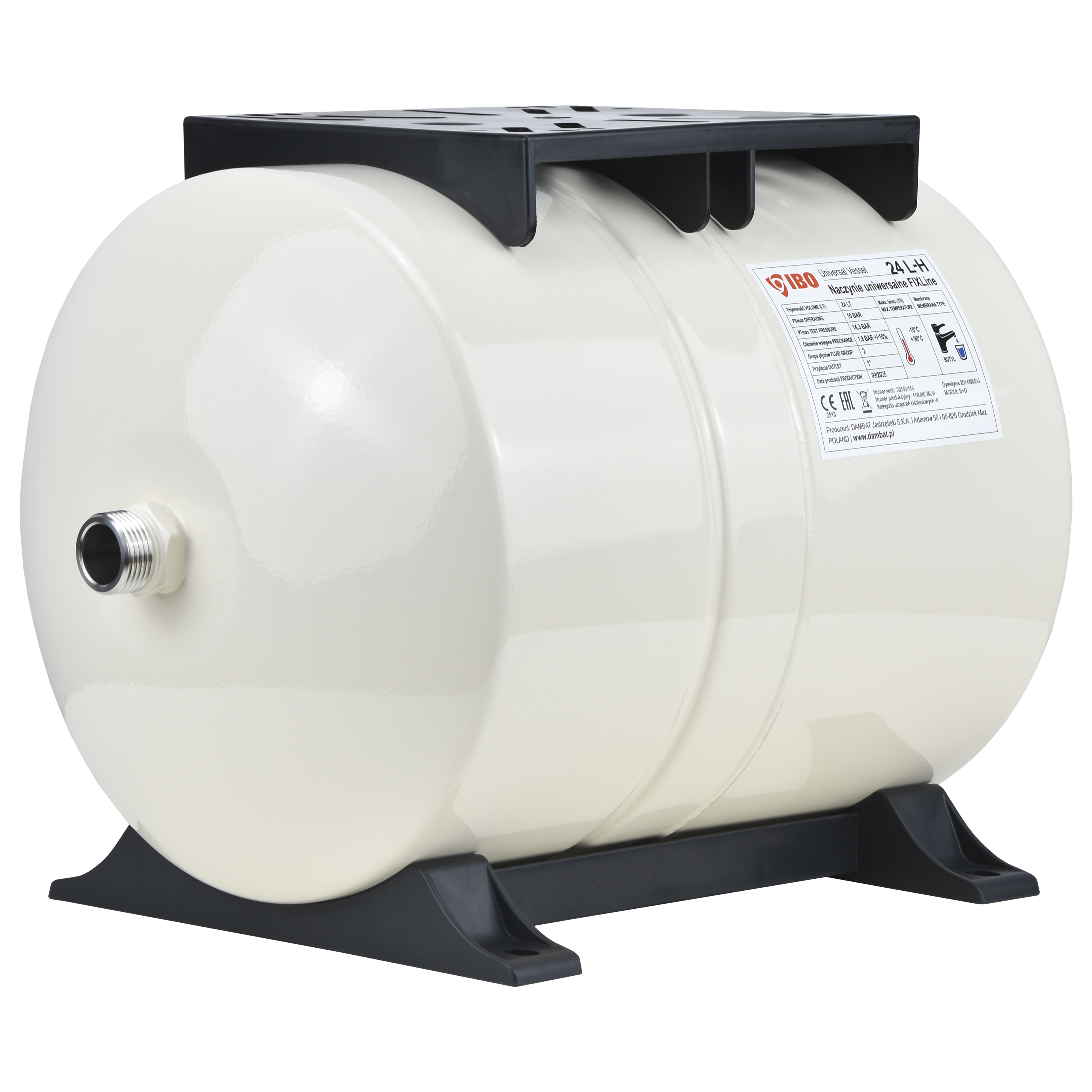 Naczynie membranowe FIXline 24L-H poziome uniwersalne CO/CWU Naczynie membranowe FIXline 24L-H poziome uniwersalne CO/CWU