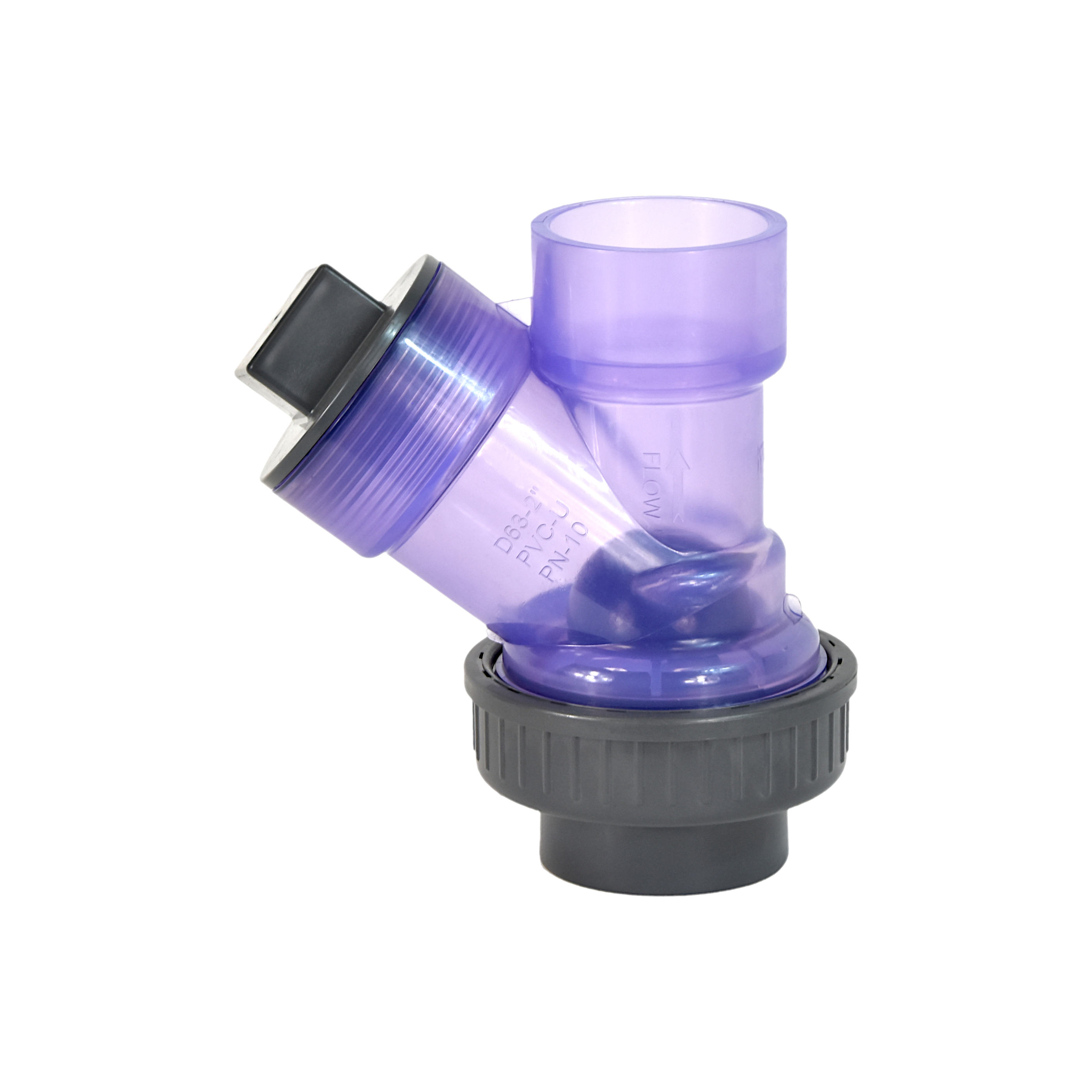 Kugelzweigventil zurückgegangen PVC DN50 (Kleber)