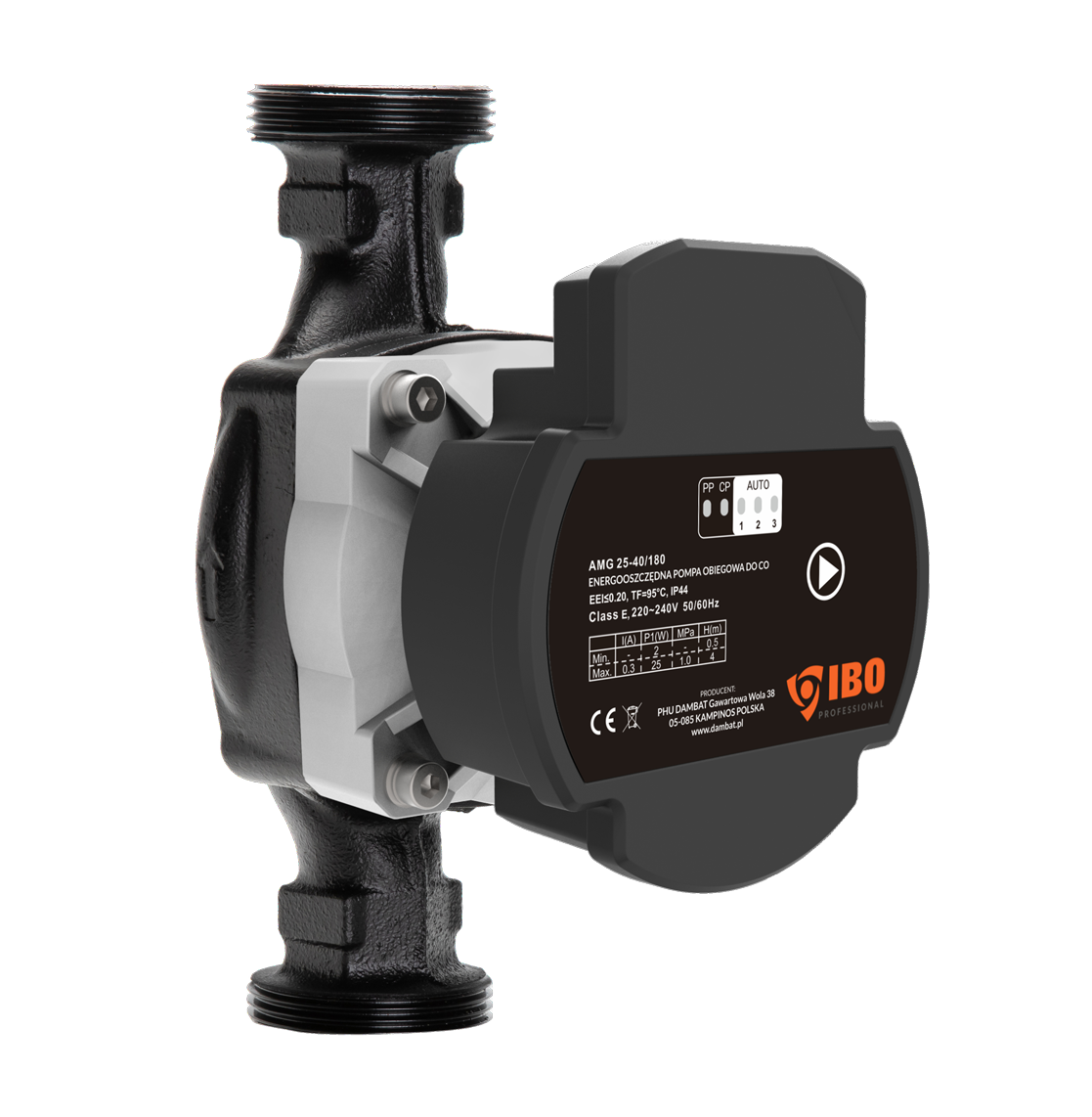 AMG 25-80/180 Zirkulationspumpe mit PWM-Stütze mit Schrauben