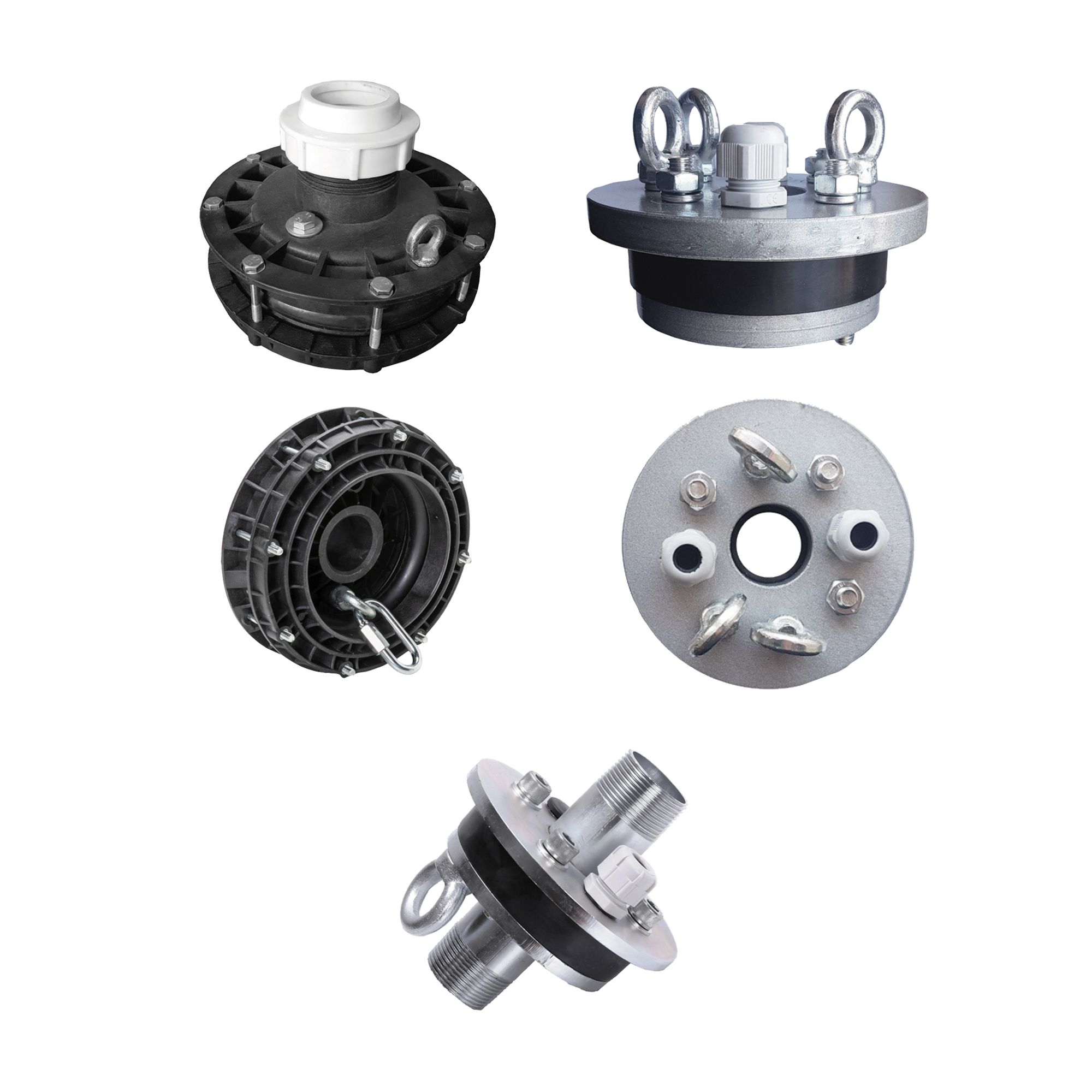 Webbeinkopf 160/50 mm Kunststoff durch Hundertjahrfassage 125/1 "mit externem Faden verzinkt