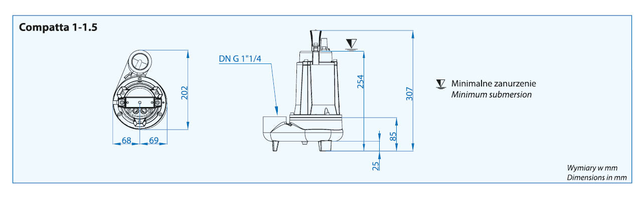 Compatta 1,5 t (0,37 kW, 400 V) Spezifische Pumpe