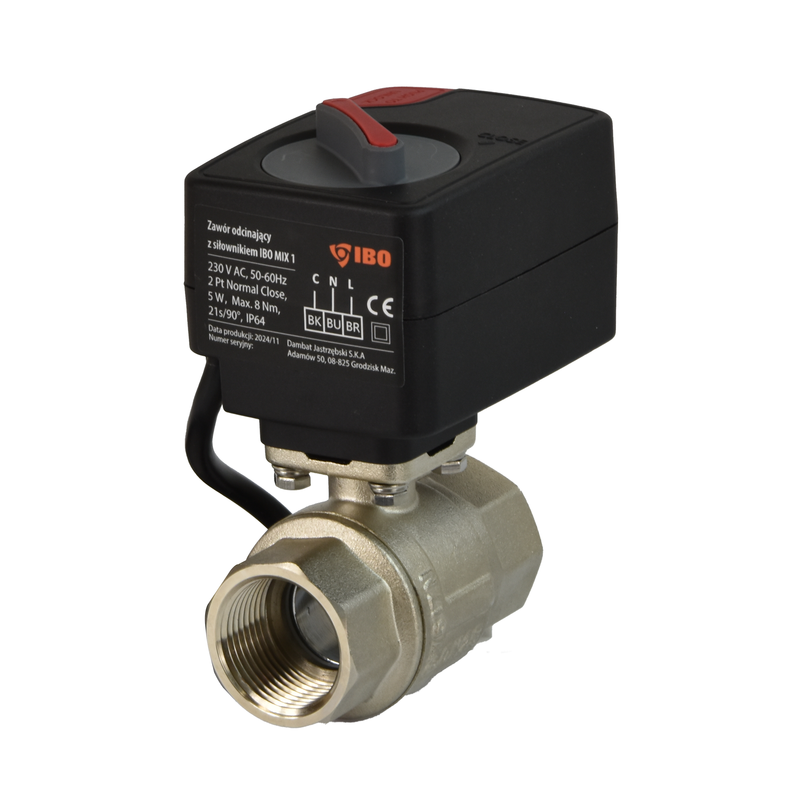 Lagerventil mit Ibo Mix 1 / DN.25 230 V Wechselstrom, 2-Punkte-No-ormally offen
