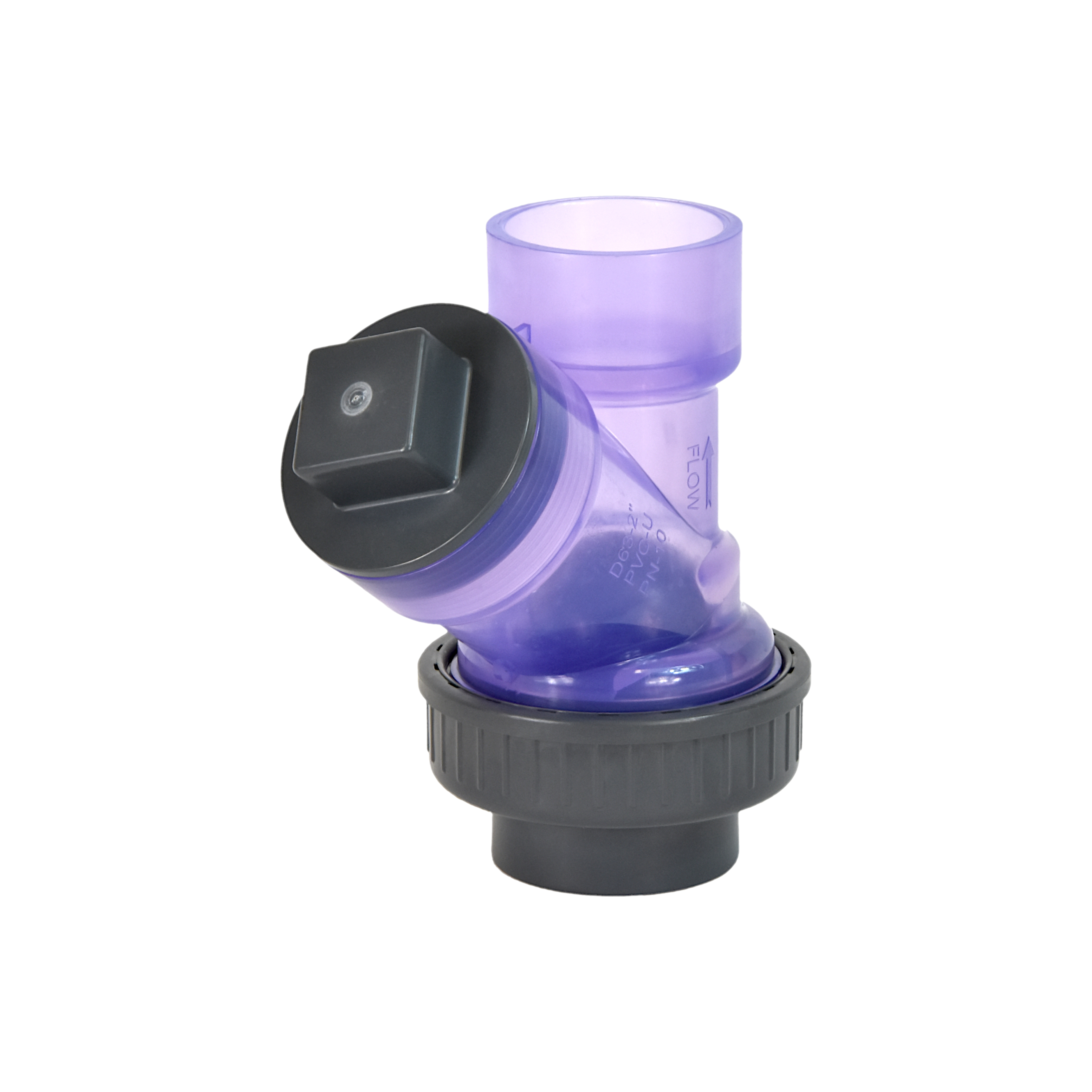 Kugelzweigventil zurückgegangen PVC DN50 (Kleber)