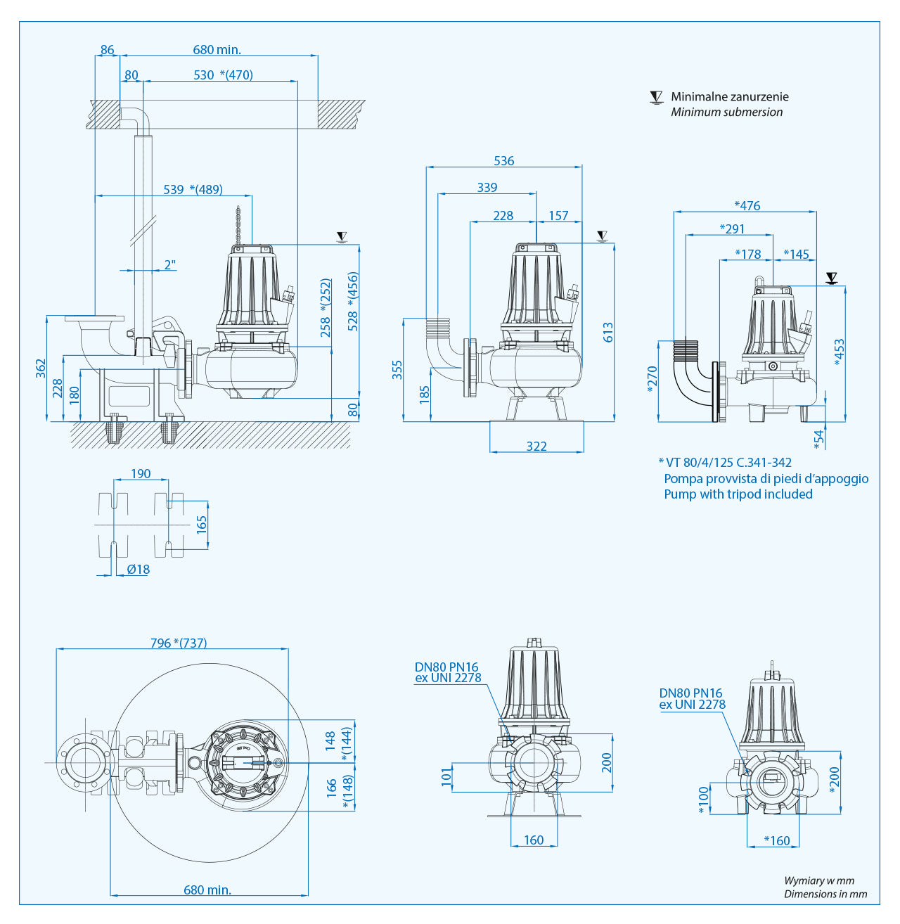VT 80/4/152 c.345 (3 kW, 400 V) Spezifische Pumpe