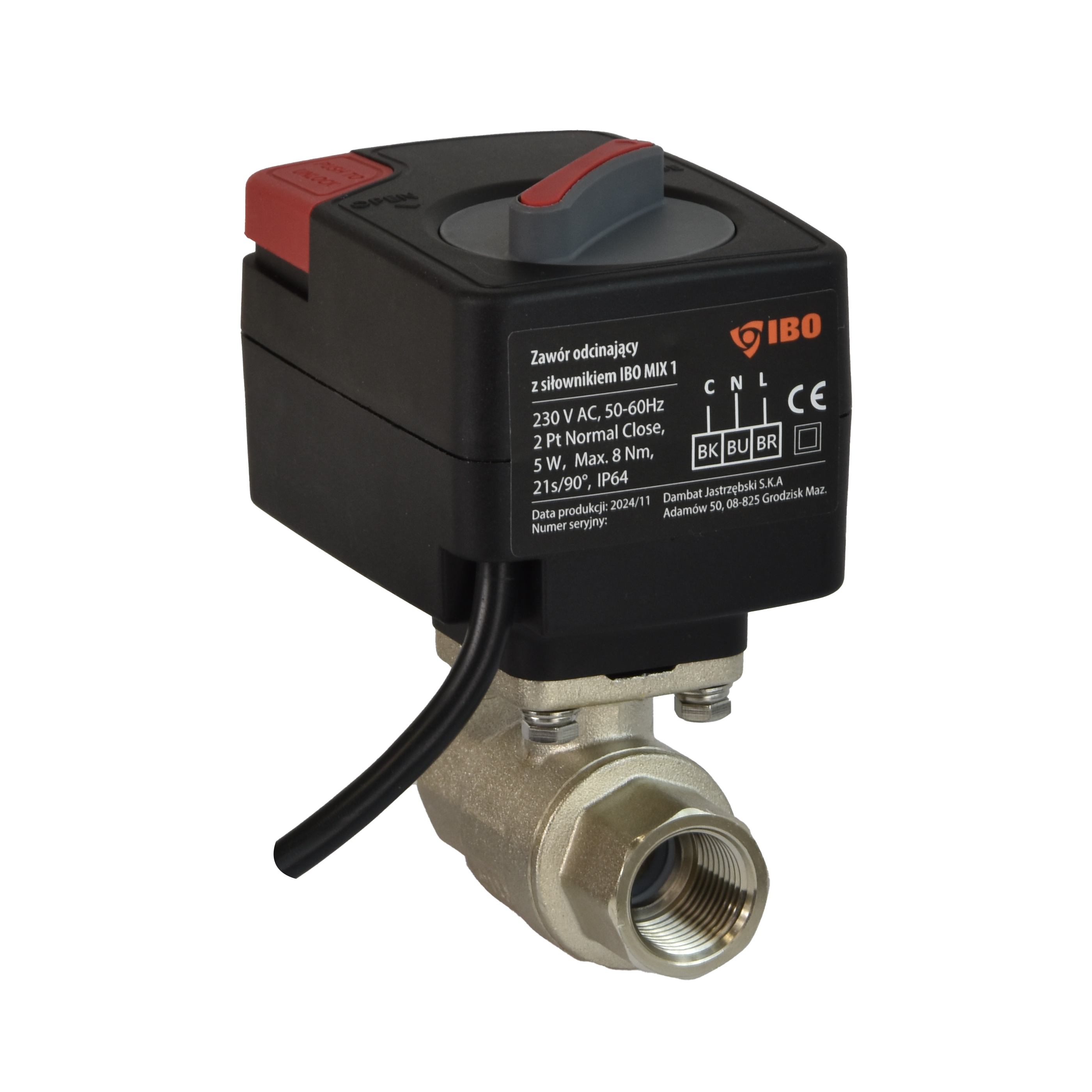 Lagerventil mit Ibo Mix 1 / DN.25 230 V Wechselstrom, 2-Punkte-No-ormally offen