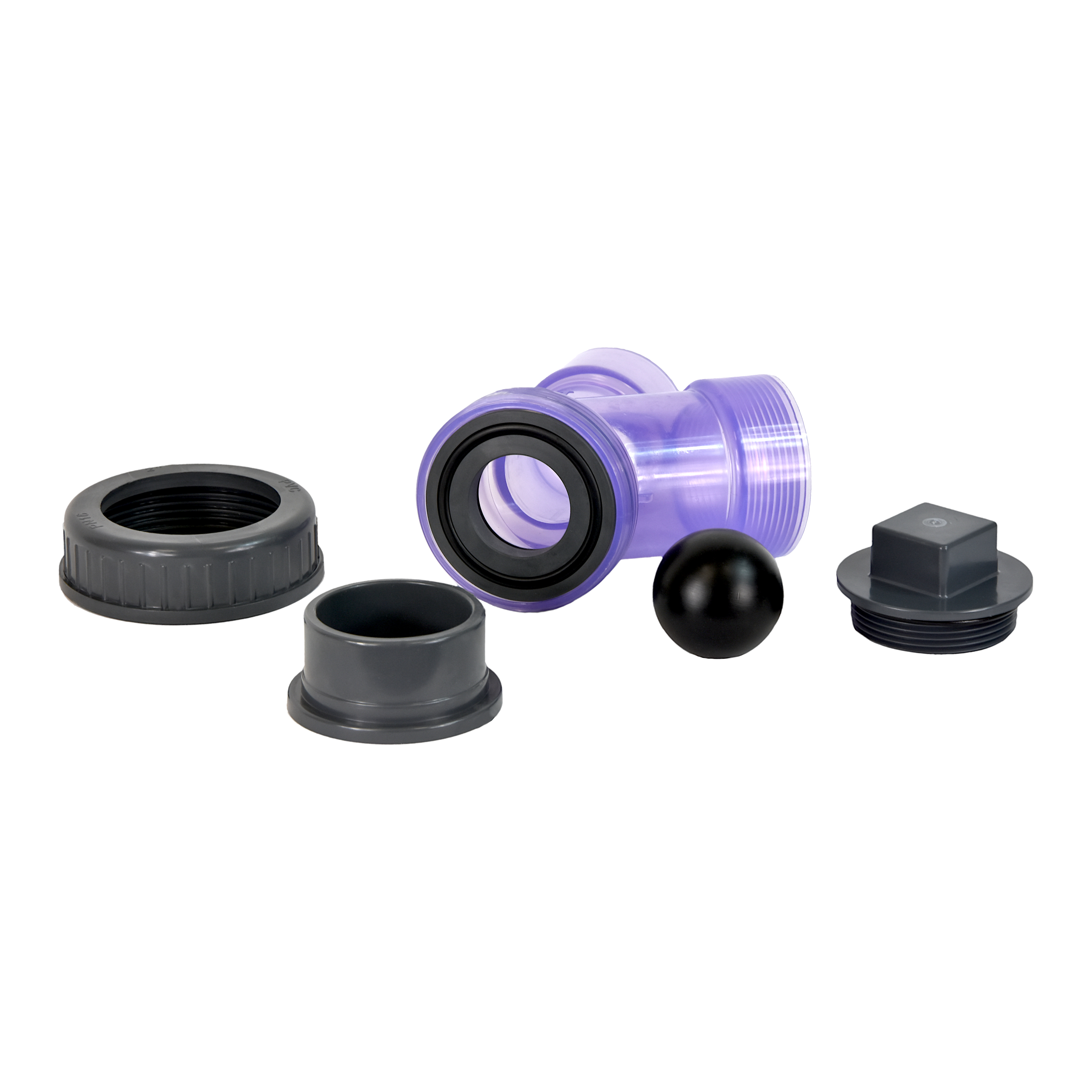 Kugelzweigventil zurückgegangen PVC DN50 (Kleber)