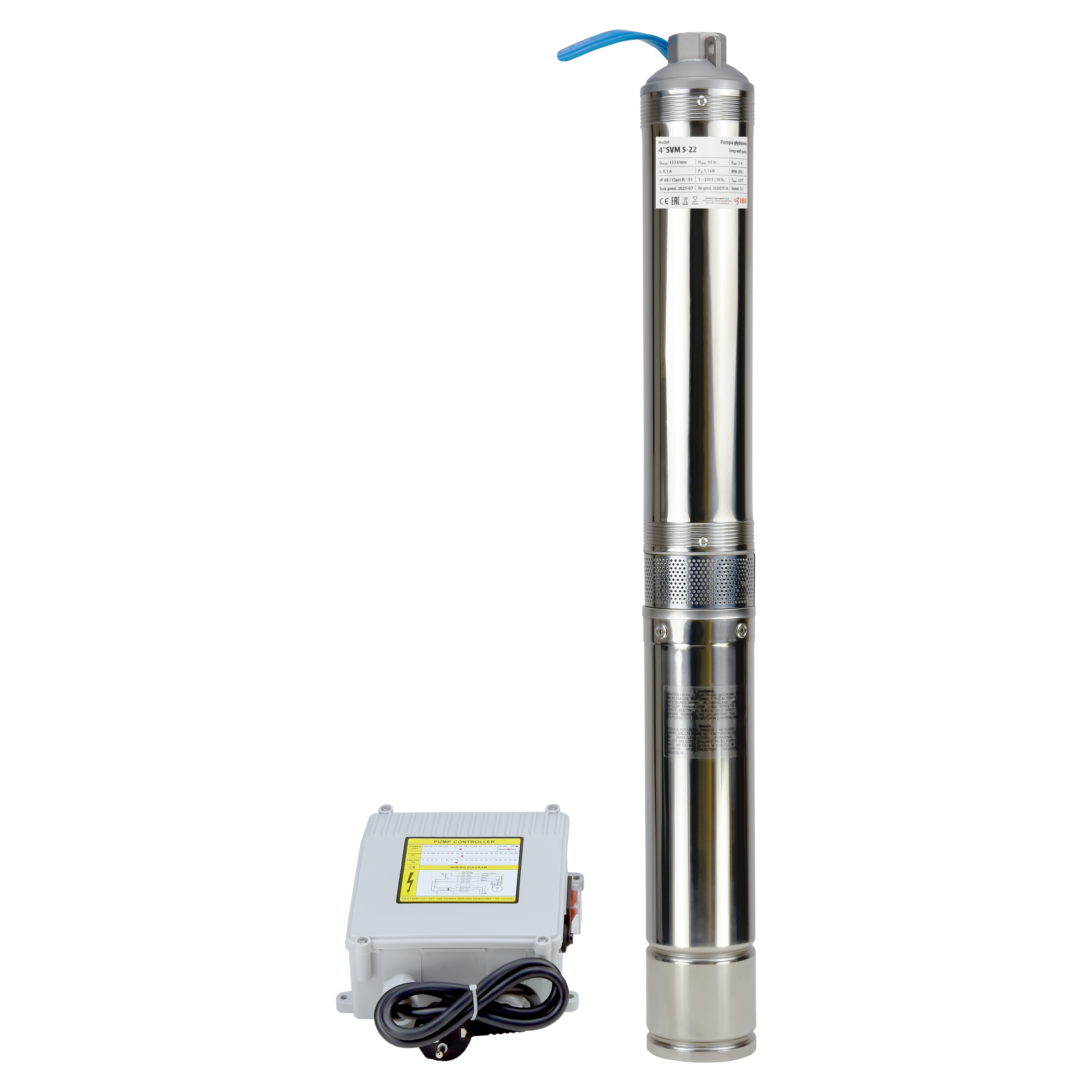 4" SVM 5-22 (1,1 kW, 230 V) pompa głębinowa z kablem 30m 4" SVM 5-22 (1,1 kW, 230 V) pompa głębinowa z kablem 30m