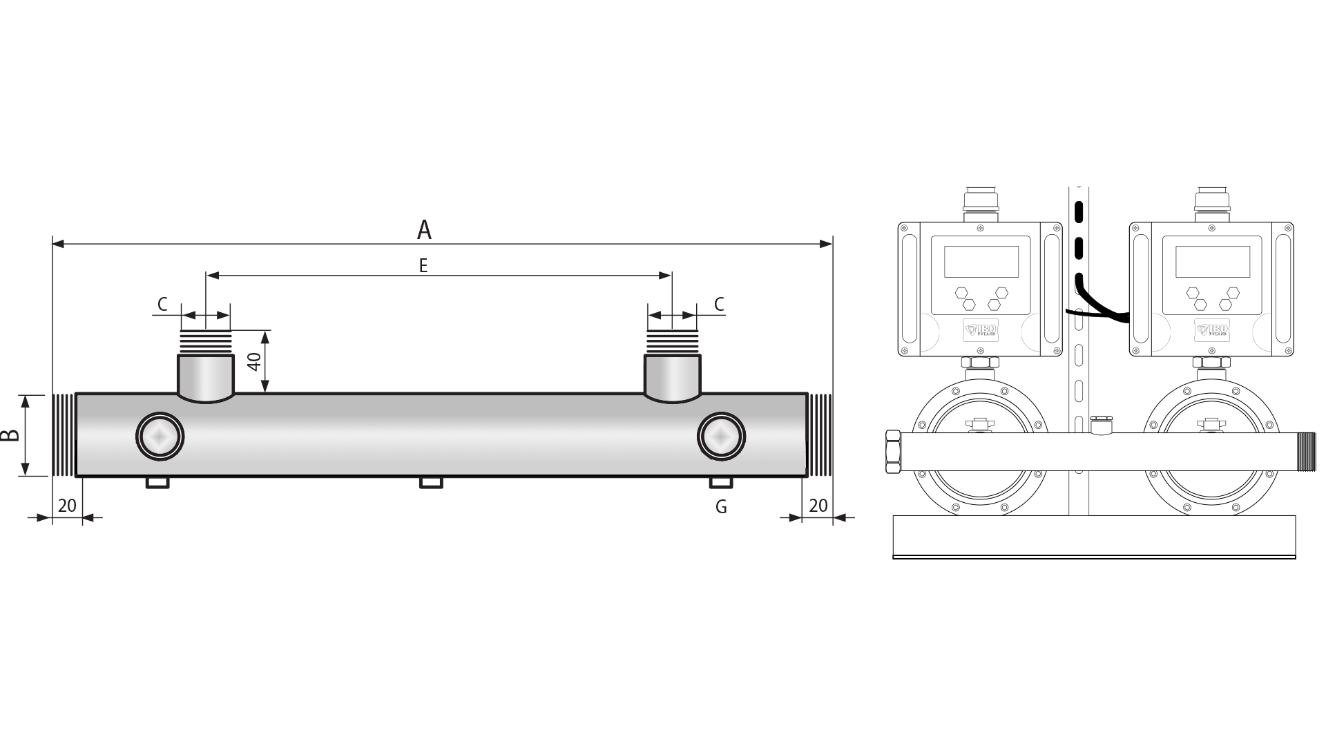 Saugkollektor (3) Hydrophor DN100+3x3 "6645
