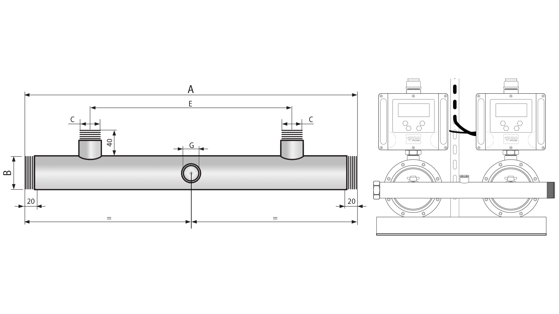 Saugkollektor (3) Hydrophor DN100+3x3 "6645