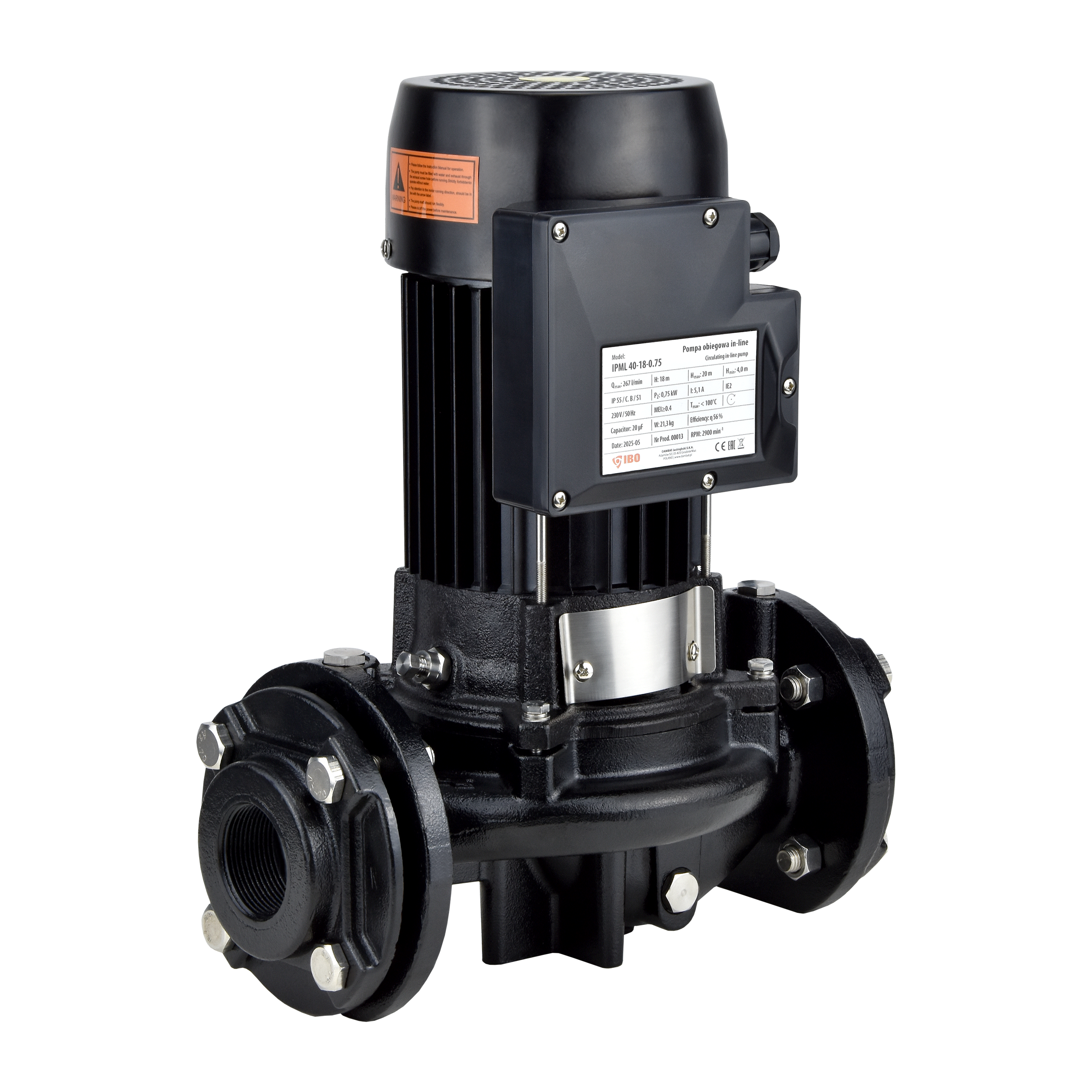 Umwälzpumpe IPML 32-20 (0,55 kW, 230 V). Umwälzpumpe IPML 50-17 (1,1 kW, 400 V).